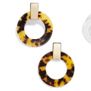 Tortoise and gold resin hoop earrings, Baublebar